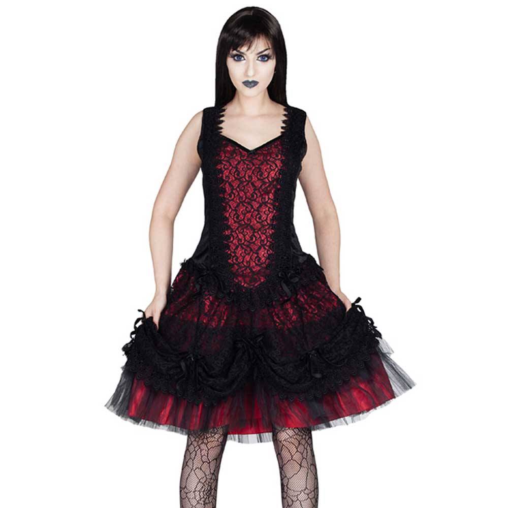 Sinister - 964 Korte jurk - Rood/Zwart Product image
